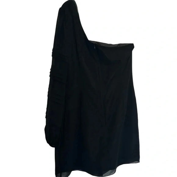 Lilly Pulitzer Naomi One Shoulder Silk Chiffon Cocktail Dress in Black Women’s 4 - Picture 4 of 7